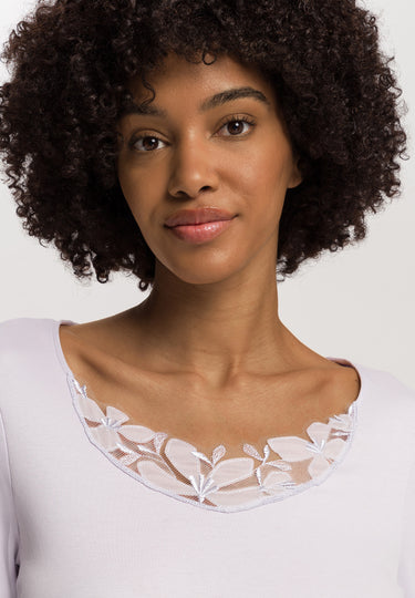 Kalea Floral Tulle Cotton Nightgown | Pink Lavender 74787-2463